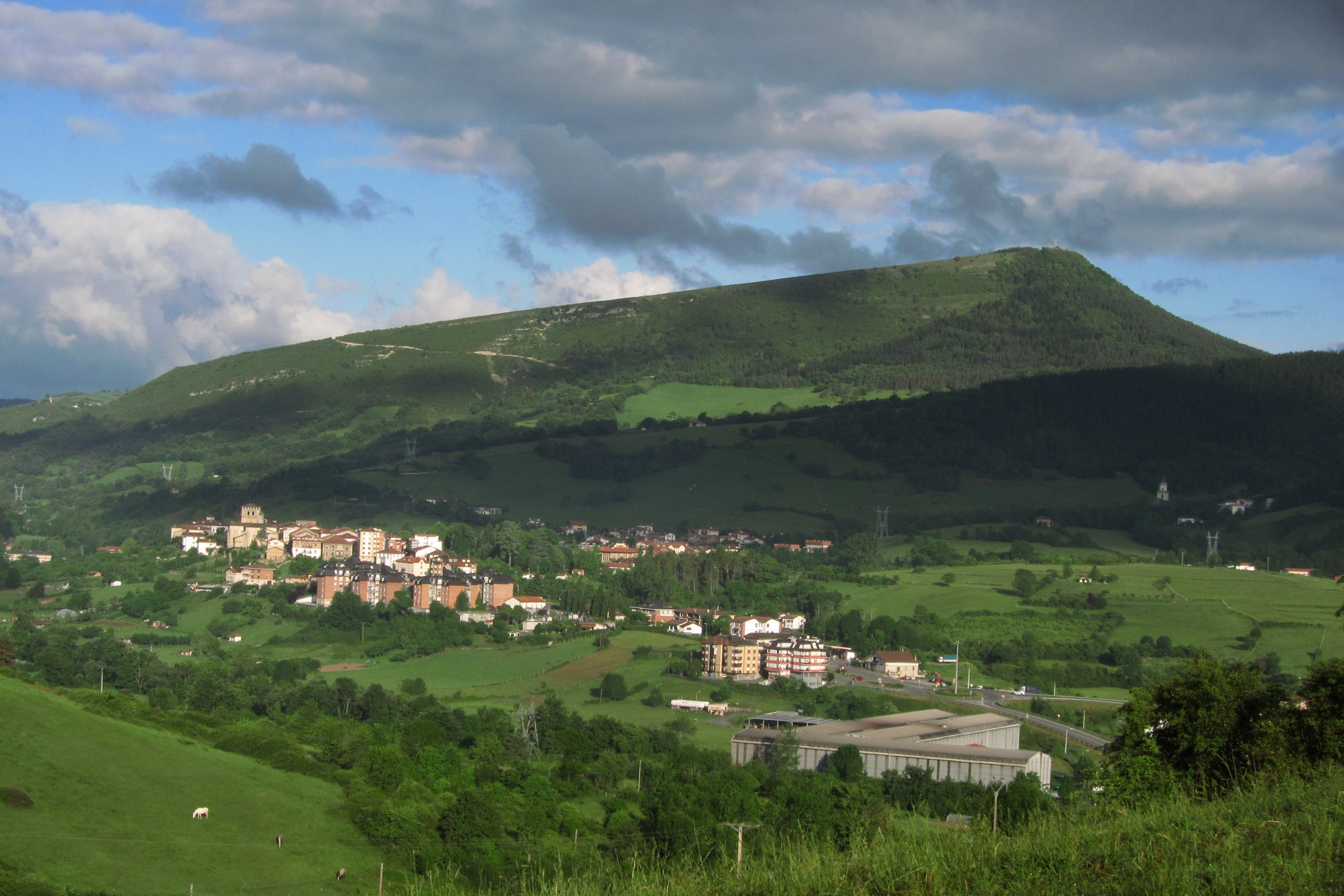 Artziniega urrunagotik; atzean Peñalba mendia ageri da. Felix Mugurutzaren argazkia.