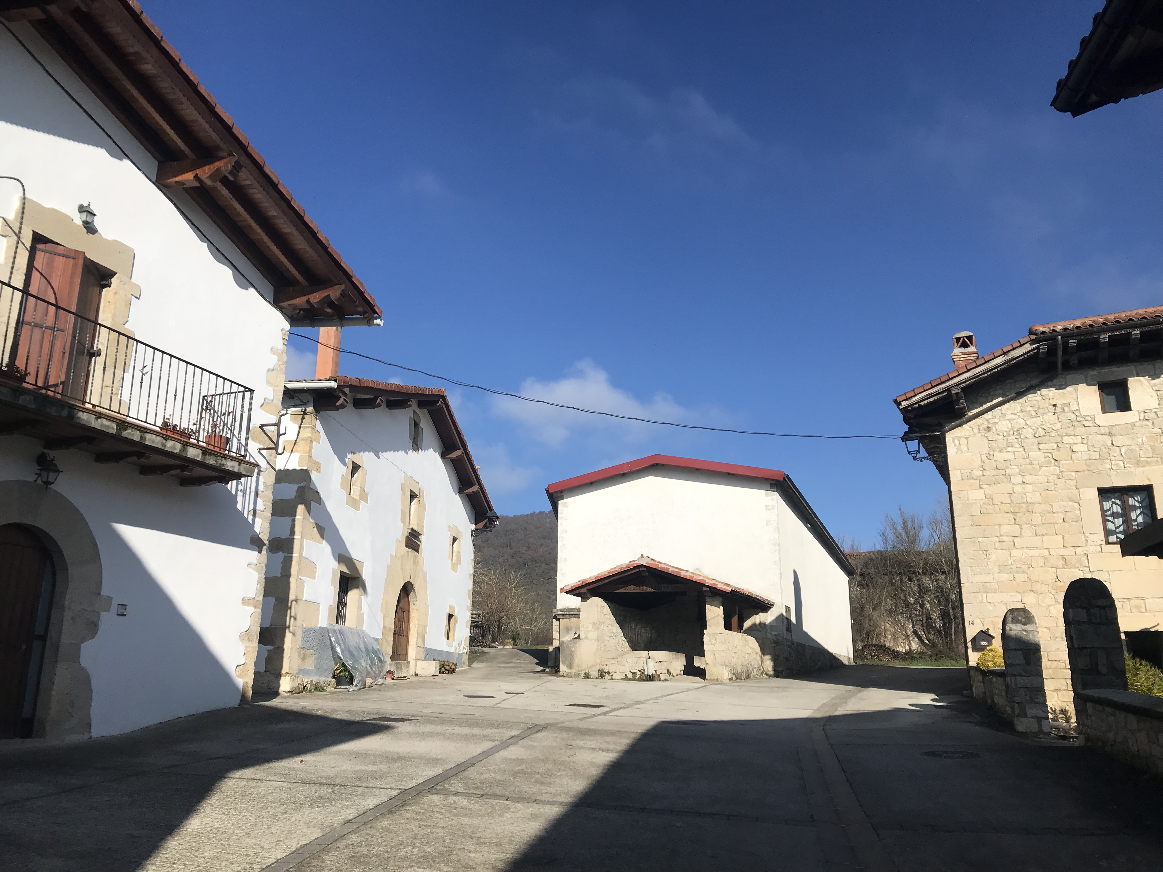 Larunbeko karrika. Herriko ikuztegia ageri da, atzean. Lidia Salaberriren argazkia.