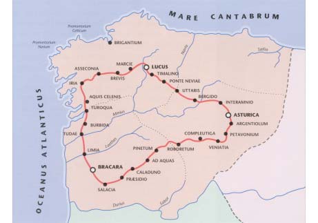 Vias e cidades augustas (MilariosNorHisp, fig. 4, p.17) 